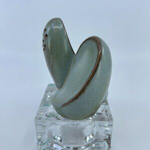 mcm frankoma ceramic "lazy bones" salt and pepper shakers prairie green
